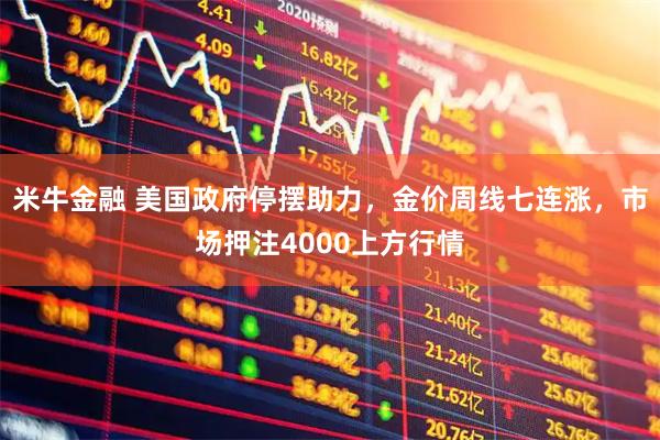 米牛金融 美國政府停擺助力，金價(jià)周線(xiàn)七連漲，市場(chǎng)押注4000上方行情